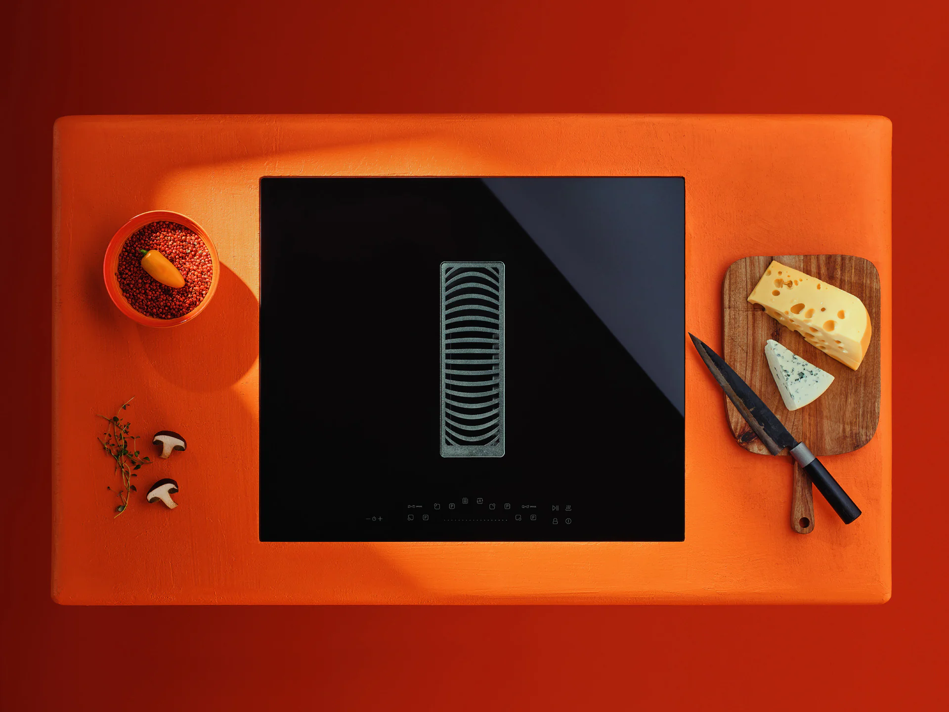 Ideální kombinace odsavače par WIZARD Slim s indukční deskou CDB7201C